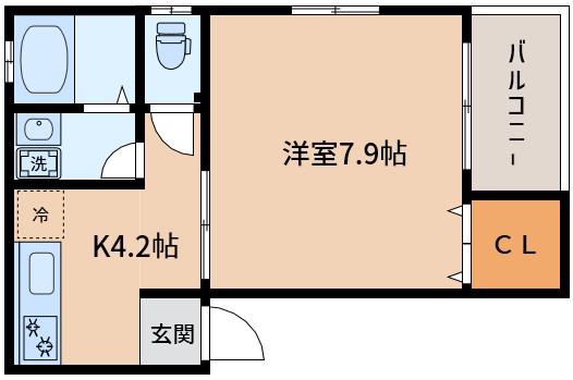 KTIレジデンス西中島II(1K/2階)の間取り写真