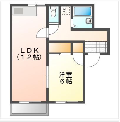 川井コーポ(1LDK/2階)の間取り写真