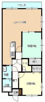 BAUHAUS鶴見町(2LDK/6階)の間取り写真