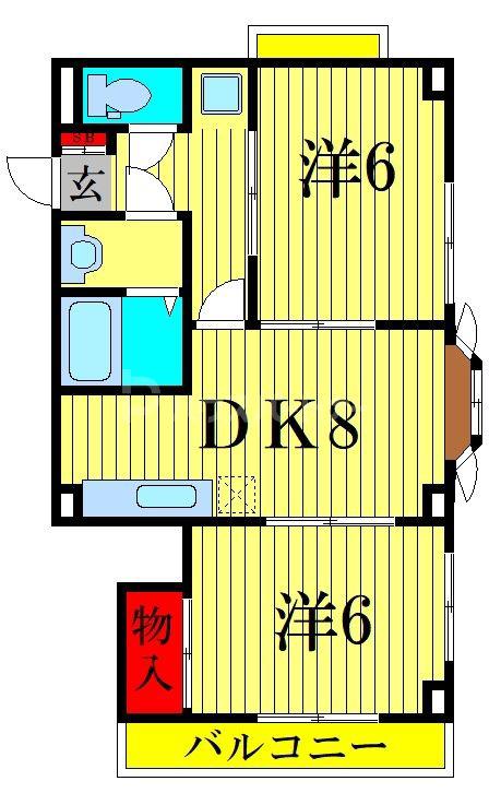 和幸マンション(2DK/1階)の間取り写真
