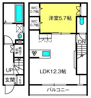 MERVEILLE M(1LDK/2階)の間取り写真