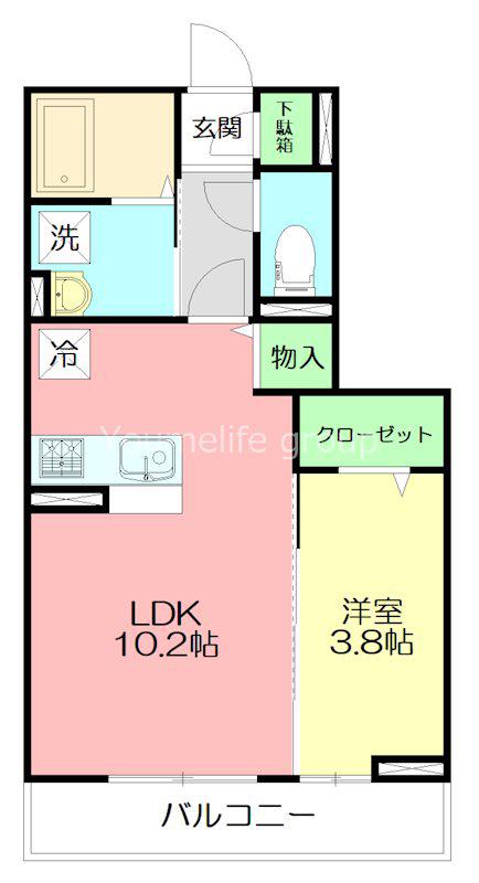 LUPINUS A棟(1LDK/3階)の間取り写真