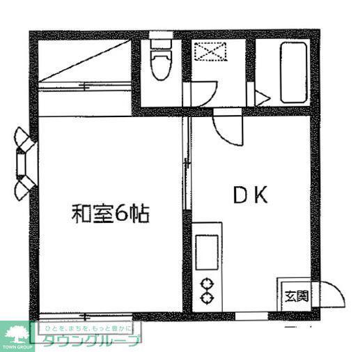 BCASA越谷大袋IIRE-BORN(1DK/1階)の間取り写真