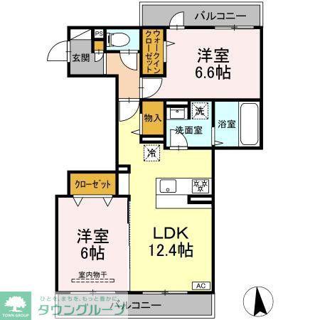 メゾン ド ネージュ東戸塚(2LDK/2階)の間取り写真