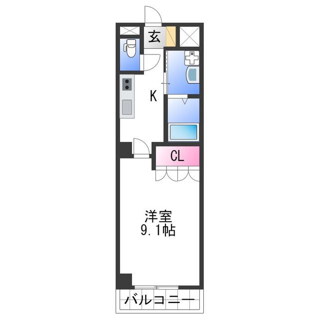 リッチ&フォース(1K/2階)の間取り写真