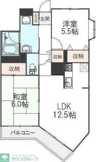 グレース新松戸I(2LDK/3階)の間取り写真