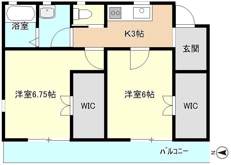 リジェーロV(2K/2階)の間取り写真