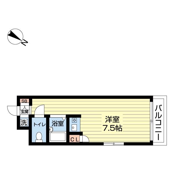 SKメゾン(ワンルーム/4階)の間取り写真