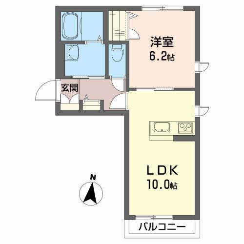 クラッシィ中央 I番館(1LDK/2階)の間取り写真