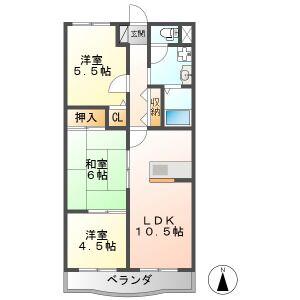 サニーコート(3LDK/2階)の間取り写真
