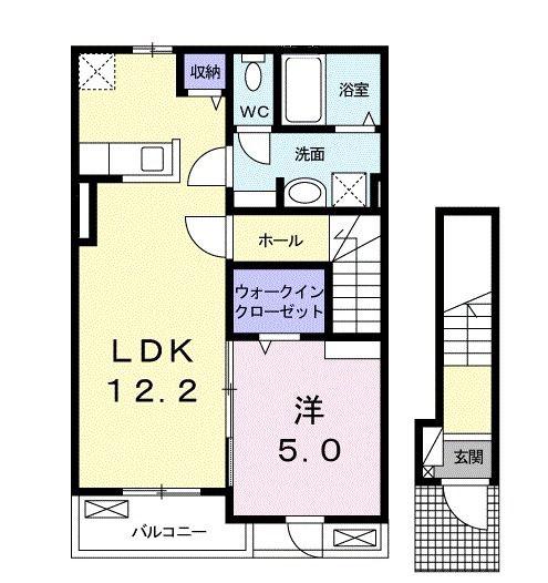 プランドール I(1LDK/2階)の間取り写真