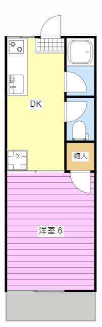 フォーブルエボックIII(1DK/2階)の間取り写真