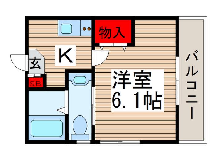 NSGATE舎人パークフロントI(1K/2階)の間取り写真