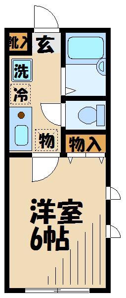 ソレイユ仙川(1K/1階)の間取り写真