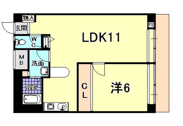 イーストコート2番街(1LDK/9階)の間取り写真