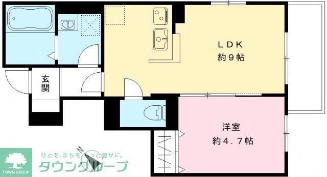 ブエナビスタ二子玉川(1LDK/1階)の間取り写真