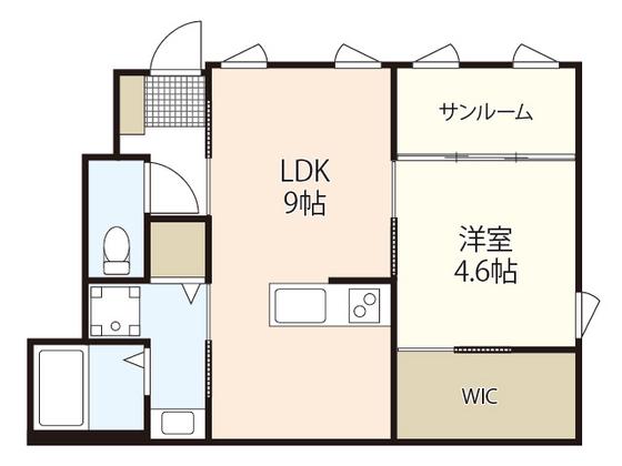 CANAL COURT(1LDK/1階)の間取り写真
