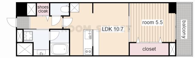グランルクレ新栄イースト(1LDK/4階)の間取り写真
