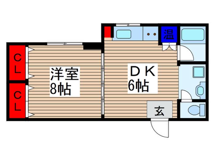 都屋ビル(1DK/4階)の間取り写真