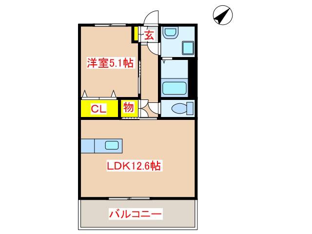 セレクトVII(1LDK/2階)の間取り写真