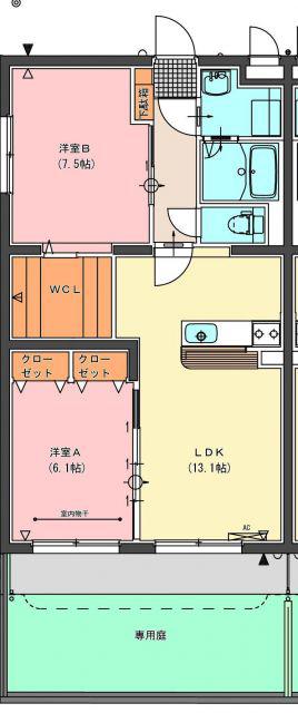 ドリームフェリオ(2LDK/1階)の間取り写真