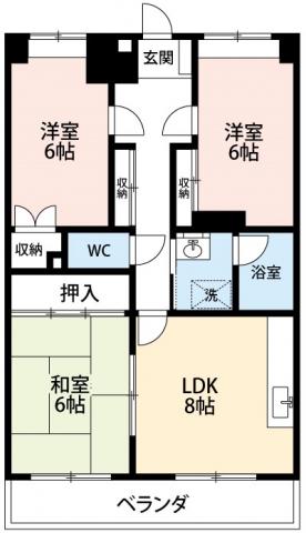 パークシティ久後崎(3LDK/4階)の間取り写真