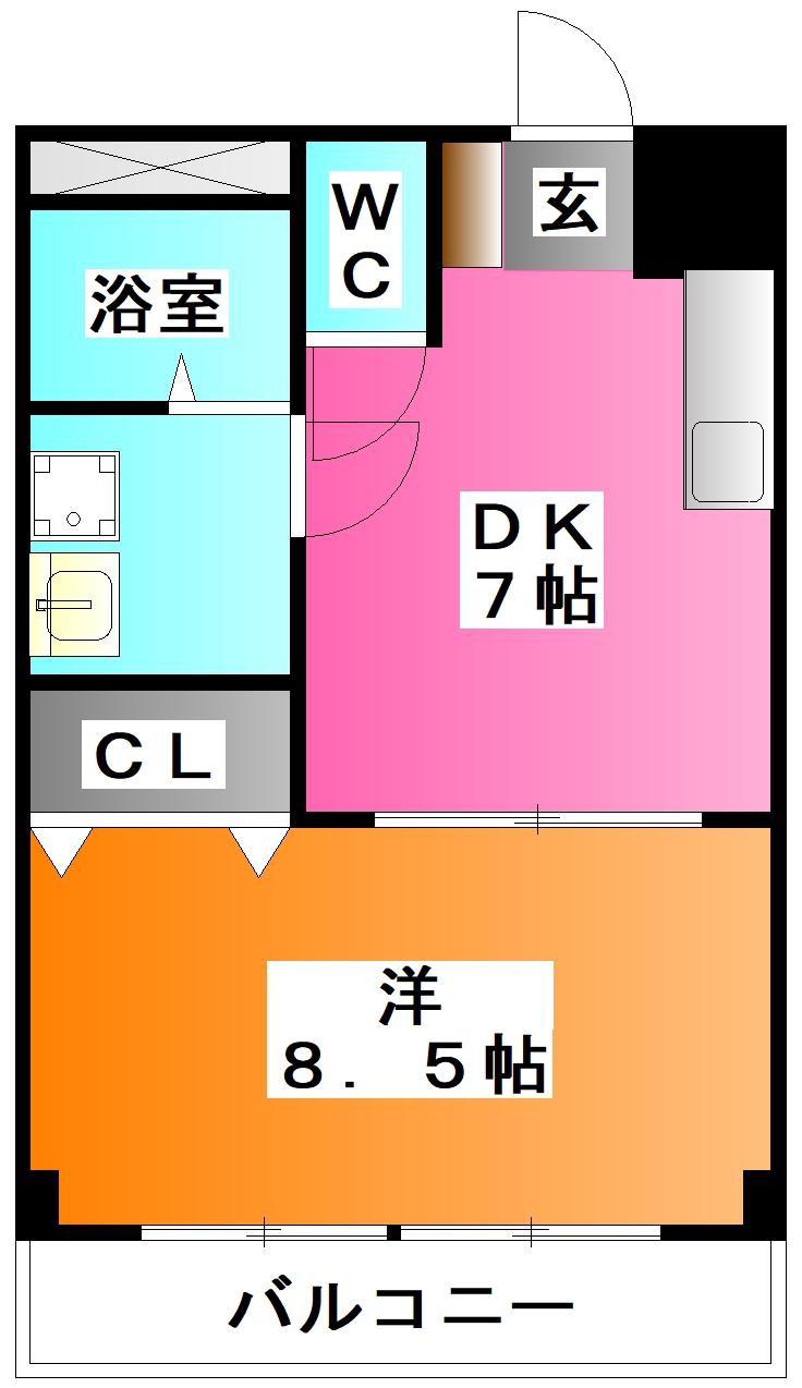 アキバビル VOL.1(1DK/2階)の間取り写真