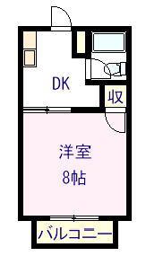 リバージュ郡山(1K/2階)の間取り写真