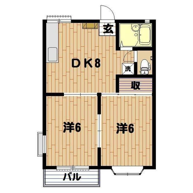 マイソフィアPART1(2DK/2階)の間取り写真
