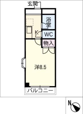 コーポノリクラA棟(1K/2階)の間取り写真