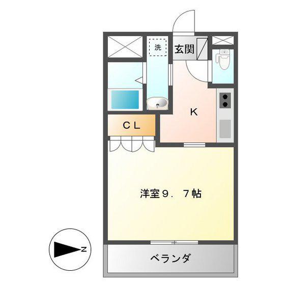 フォルチハウス(1K/2階)の間取り写真