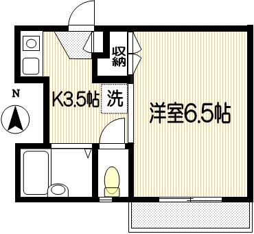 ピアレス船橋(1K/2階)の間取り写真