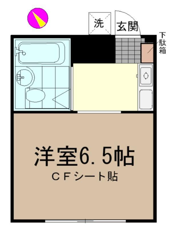 フラット町田(ワンルーム/1階)の間取り写真