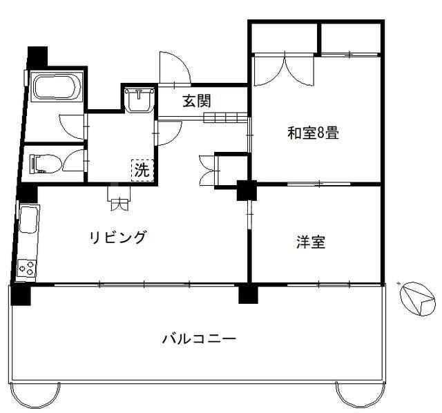 栄マンション(2LDK/7階)の間取り写真