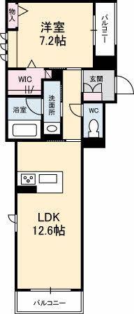 REVINCE(1LDK/3階)の間取り写真