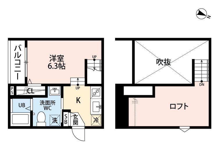U-STYLE.TSUKIDE6(ワンルーム/2階)の間取り写真