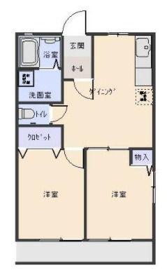 メゾンミレニアムII(2DK/1階)の間取り写真