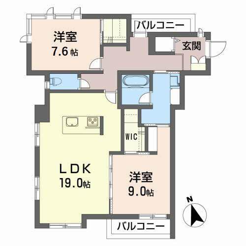 メゾンマスト城西(2LDK/3階)の間取り写真