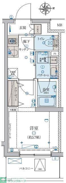 リヴシティ妙蓮寺(1K/2階)の間取り写真