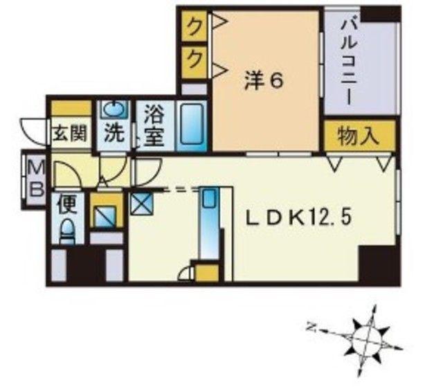 S-FORT警固タワー(1LDK/4階)の間取り写真