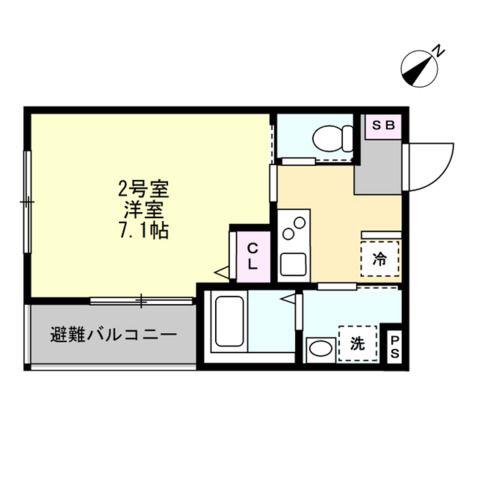 ベイルーム相武台前(1K/3階)の間取り写真