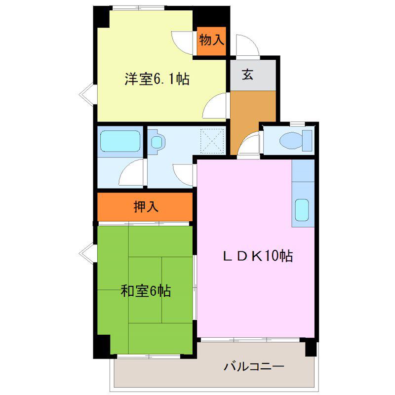 コンフォールメゾン(2LDK/4階)の間取り写真