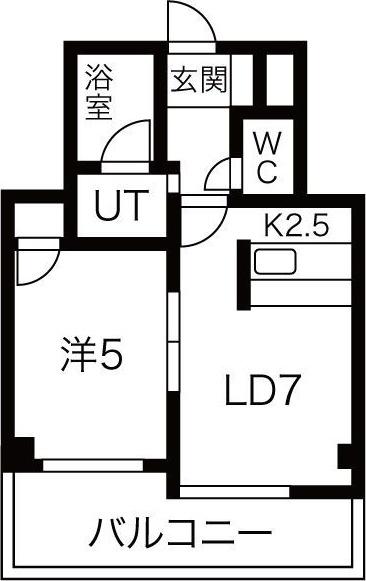 グランデ・トール(1LDK/4階)の間取り写真