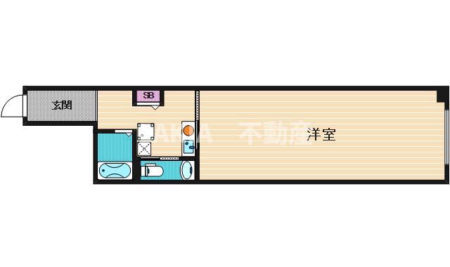 グランディスタ谷町九丁目(1K/4階)の間取り写真