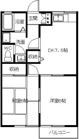 エクセル金沢文庫(2DK/2階)の間取り写真