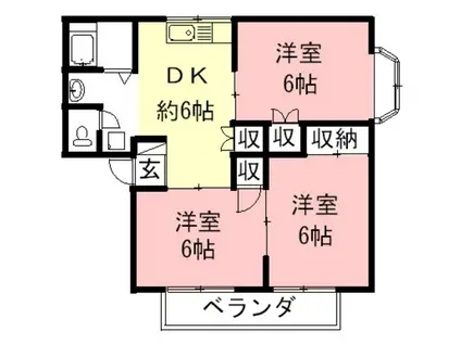 セジュール馬渕(3DK/1階)の間取り写真
