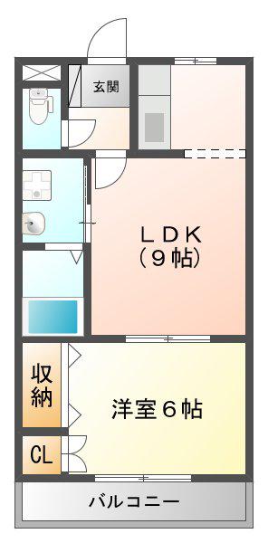 チャペルヒルズ(1LDK/1階)の間取り写真