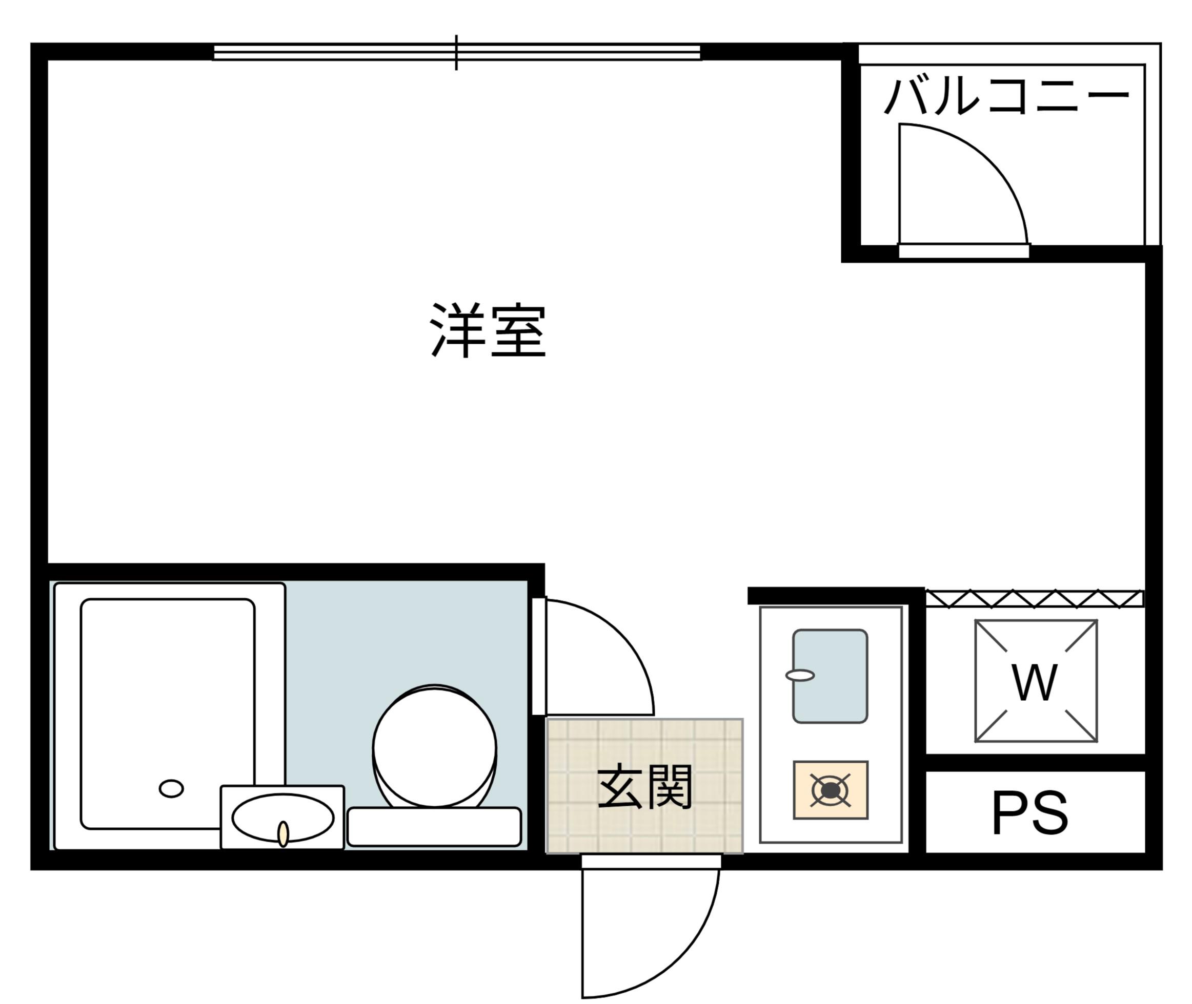 トップ立川第2(ワンルーム/1階)の間取り写真