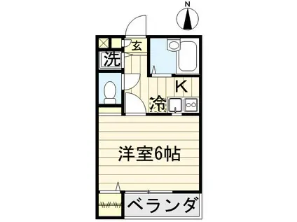 ハイム・ワン(1K/2階)の間取り写真