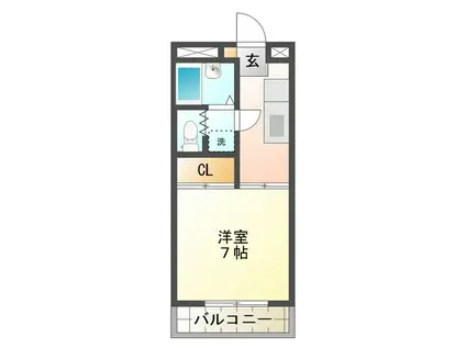 コーポアジヤ(1K/3階)の間取り写真